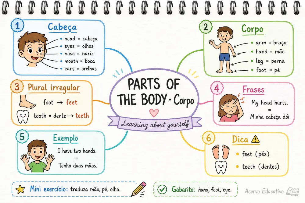 Mapa mental - Partes do corpo (A1)