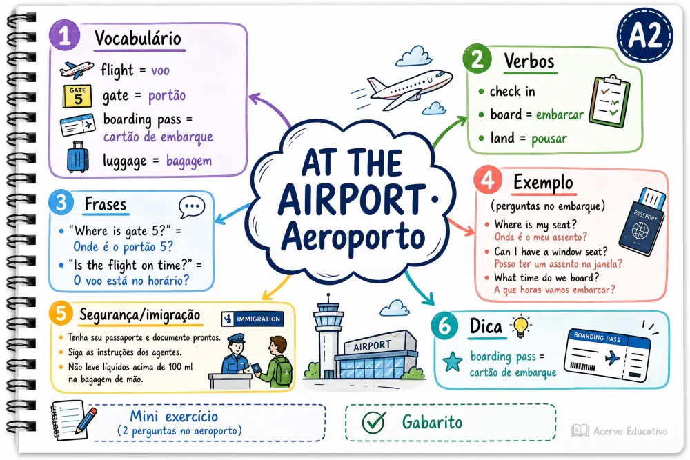Mapa mental - No aeroporto (A2)